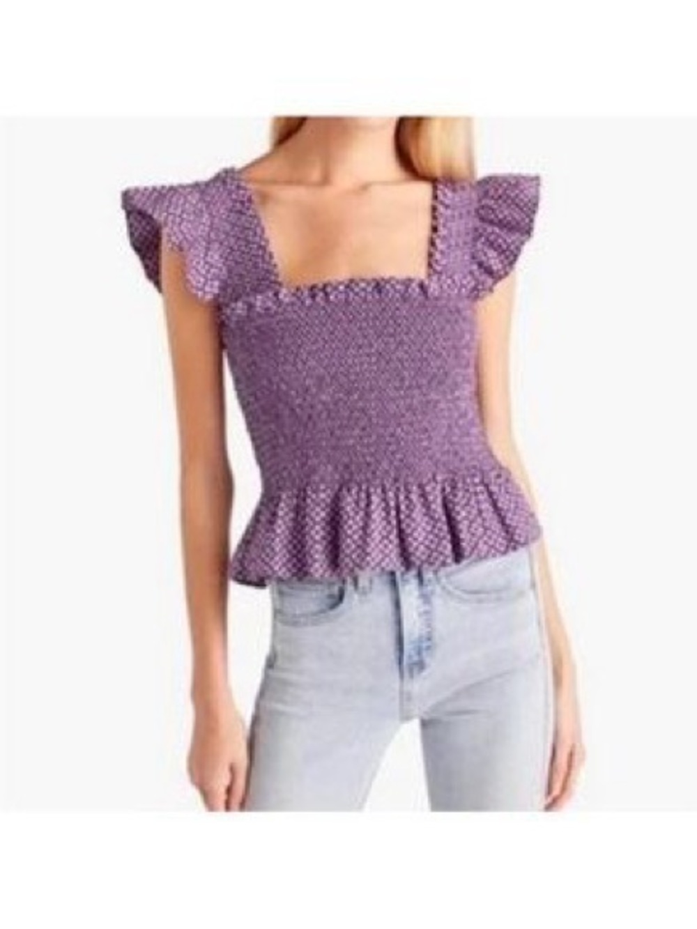 Hill House - paz nap top in purple jacquard | ruffles | feminine | whimsical